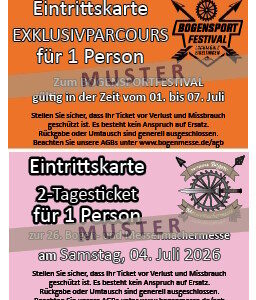 [1 bis 7] Festivalparcours  + 2-Tageskarte Bogenmesse